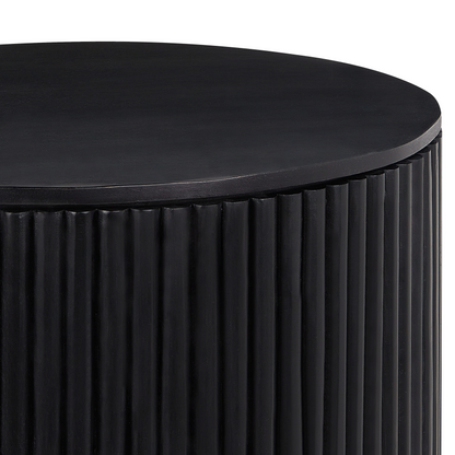 Black Mango Wood Coffee Table 70cm With Storage In Classic Modern Living Room Design