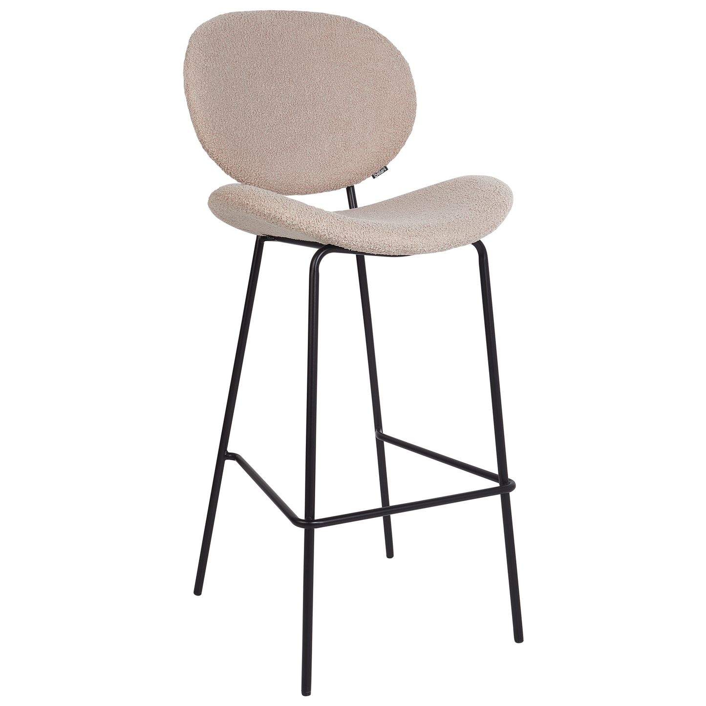 Boucle Bar Chairs Set Of 2 Light Beige Armless Iron Legs