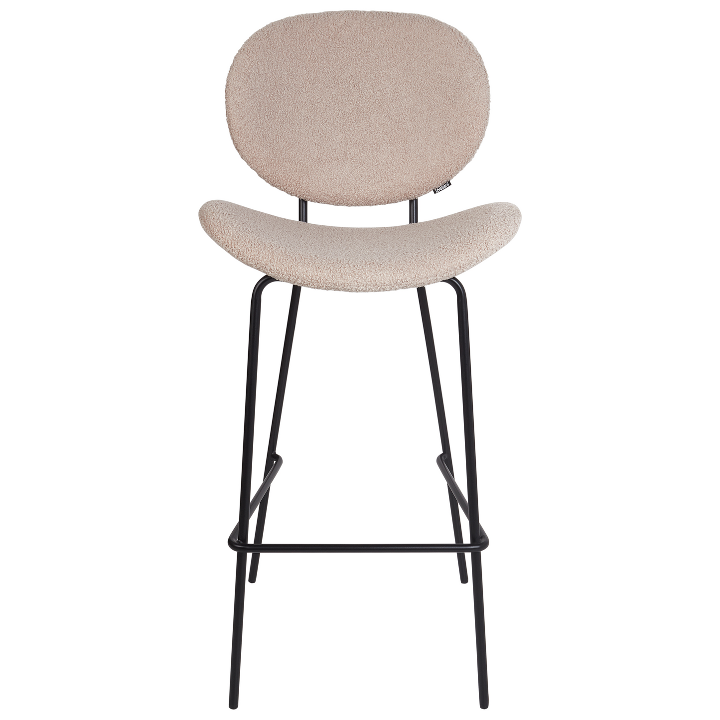 Boucle Bar Chairs Set Of 2 Light Beige Armless Iron Legs