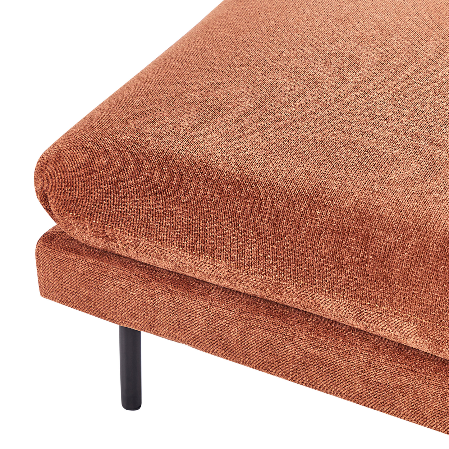 Ottoman Footstool Golden Brown Chenille Pillow Top