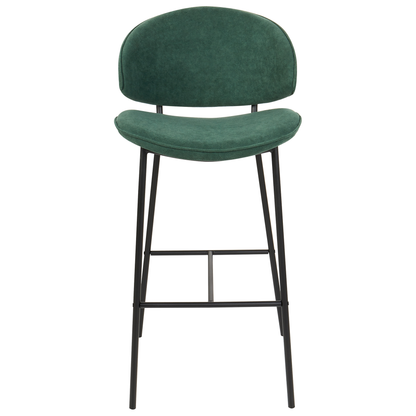 Living Set Of 2 Green Bar Chairs Armless Curved Backrest