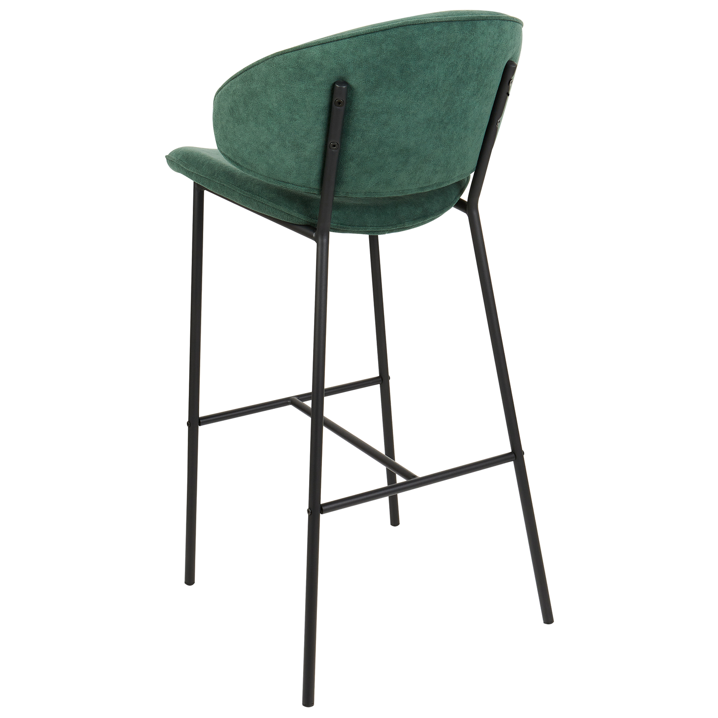 Living Set Of 2 Green Bar Chairs Armless Curved Backrest
