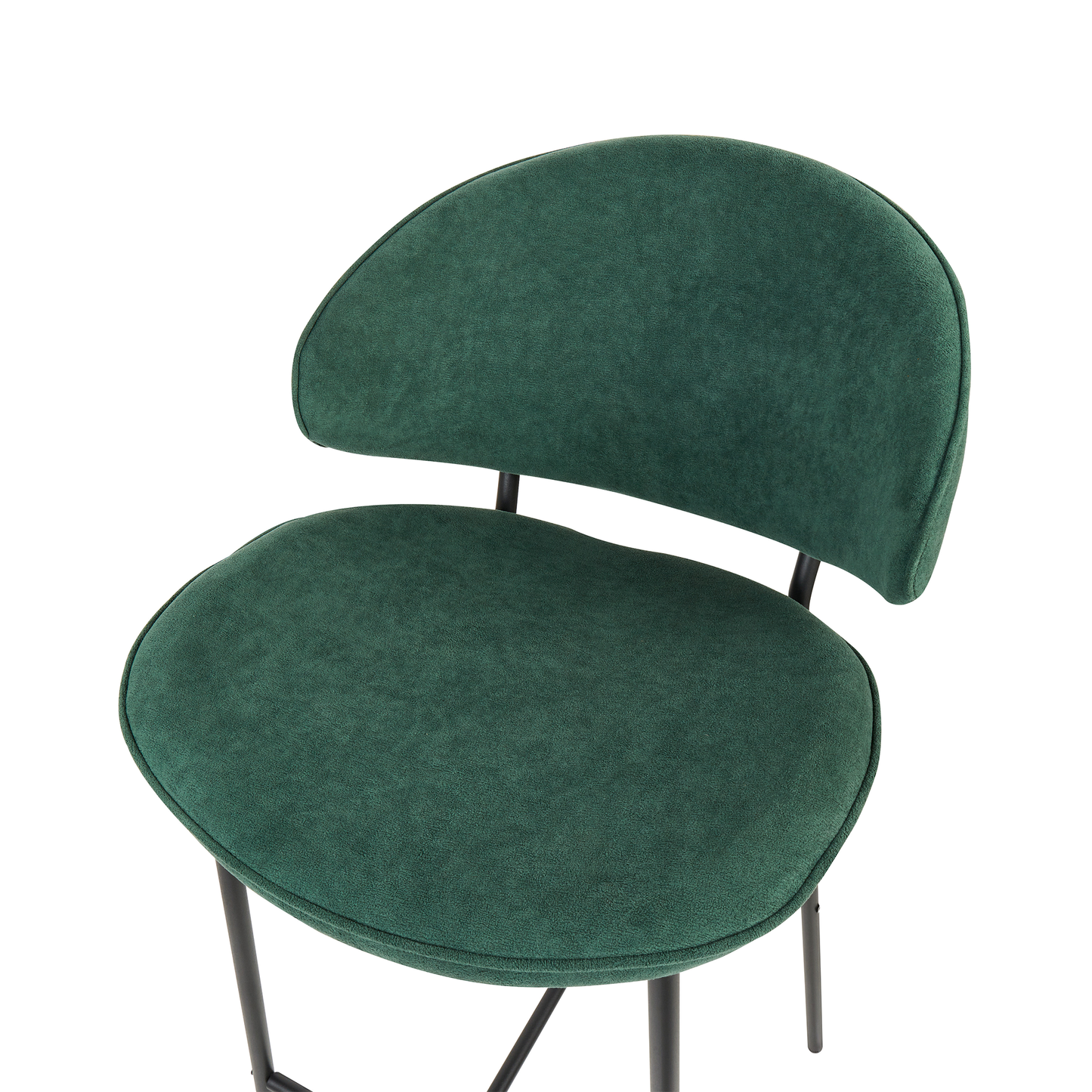 Living Set Of 2 Green Bar Chairs Armless Curved Backrest