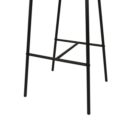 Set Of 2 Orange Fabric Dining Bar Chairs Black Metal Legs