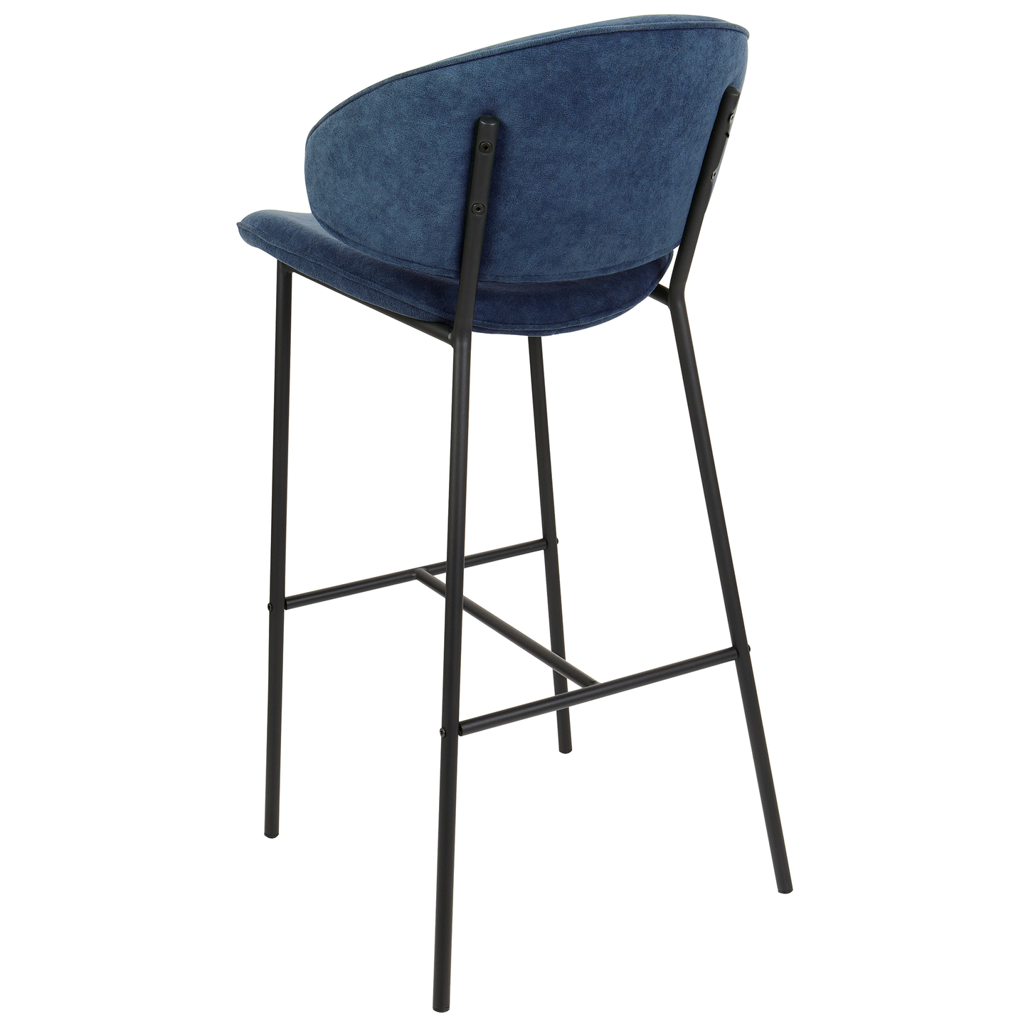 Navy Blue Dining Bar Chairs Set of 2 Armless Curved Backrest