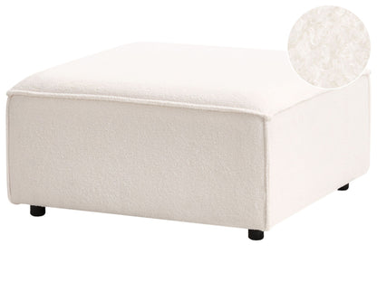 White Boucl? Square Ottoman Modern Living Room Stool