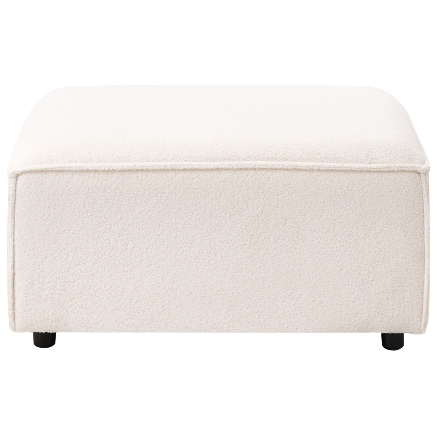 White Boucl? Square Ottoman Modern Living Room Stool