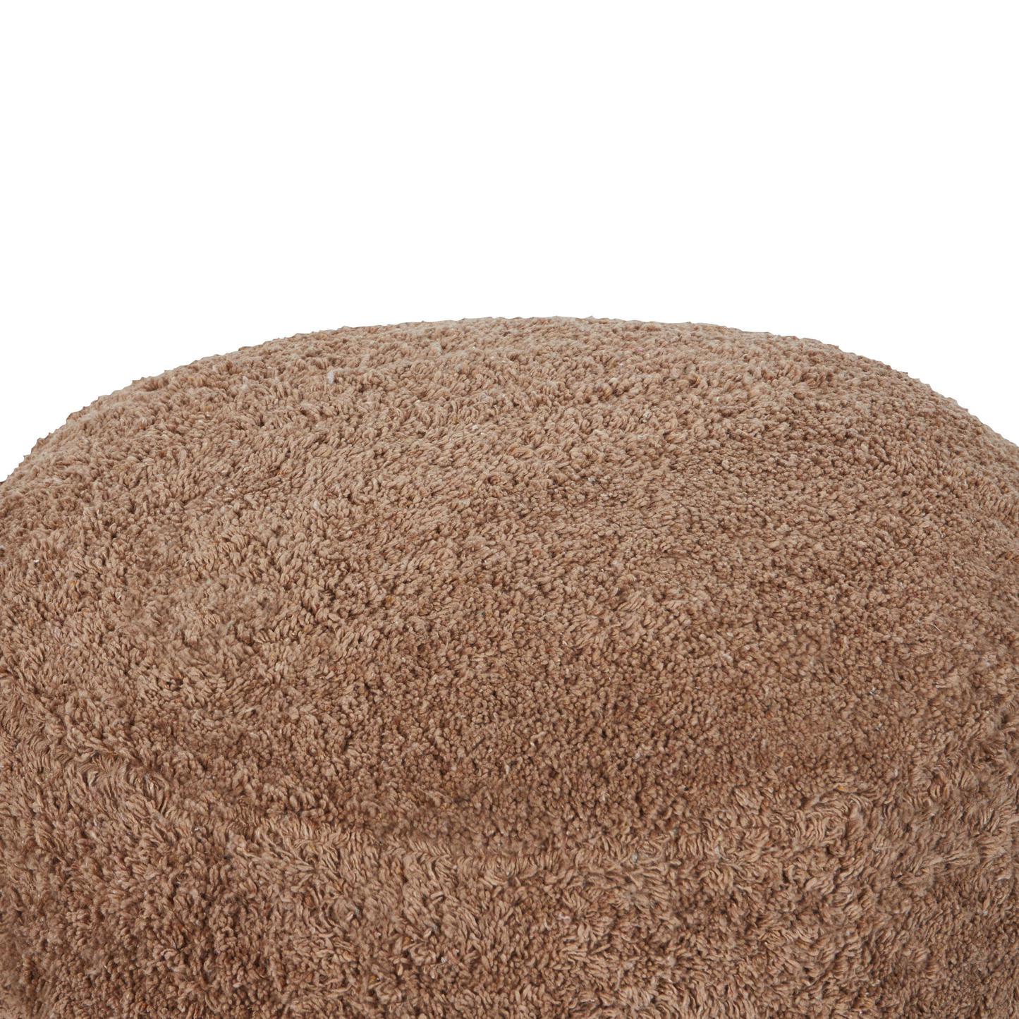 Pouffe Brown Cotton 50 x 35cm Shaggy Handmade Boho Modern