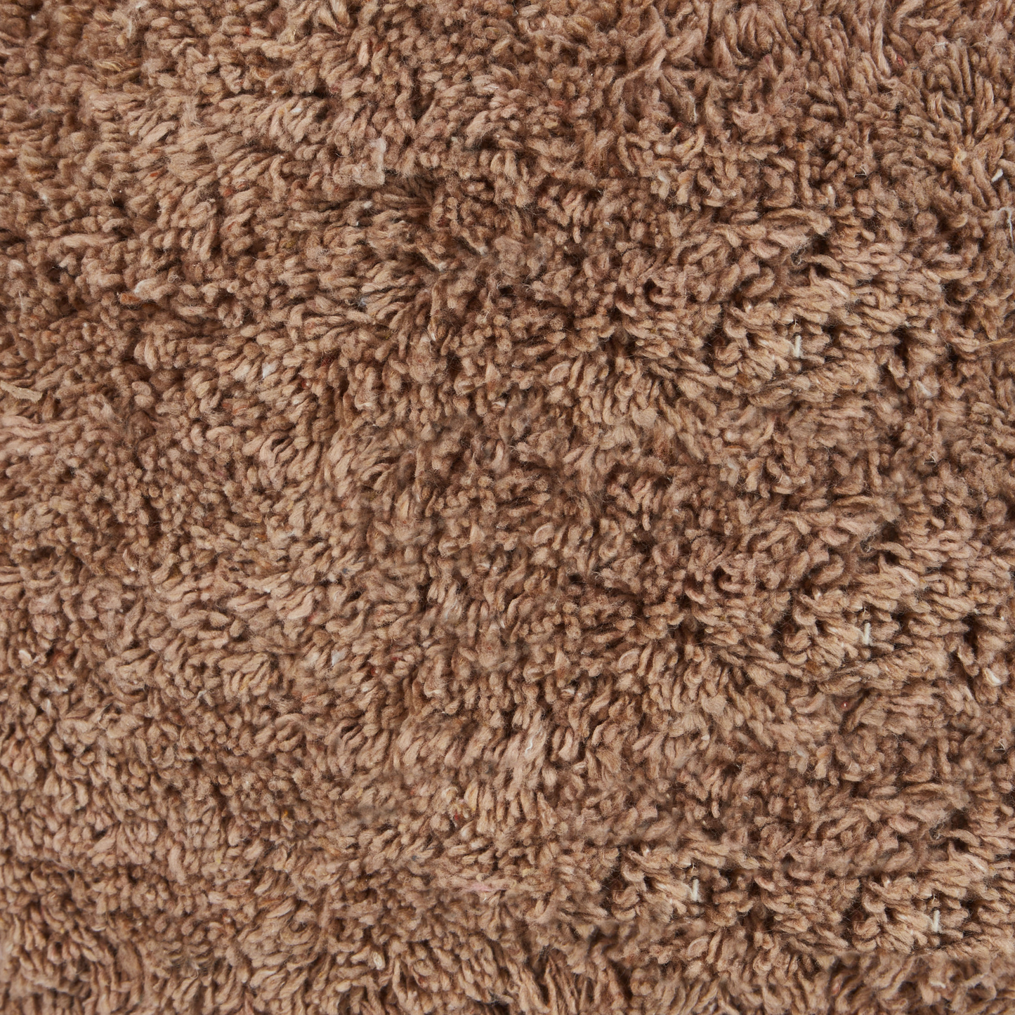 Pouffe Brown Cotton 50 x 35cm Shaggy Handmade Boho Modern