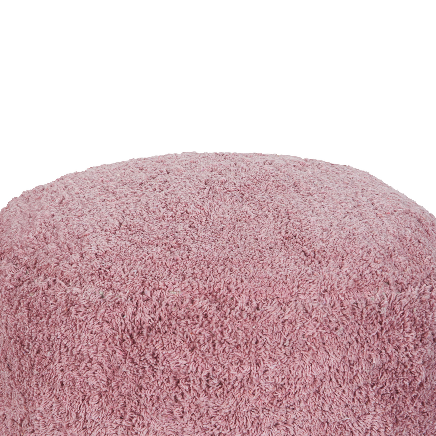 Handmade Pink Cotton Pouffe 50 x 35cm Shaggy Boho Modern Seat