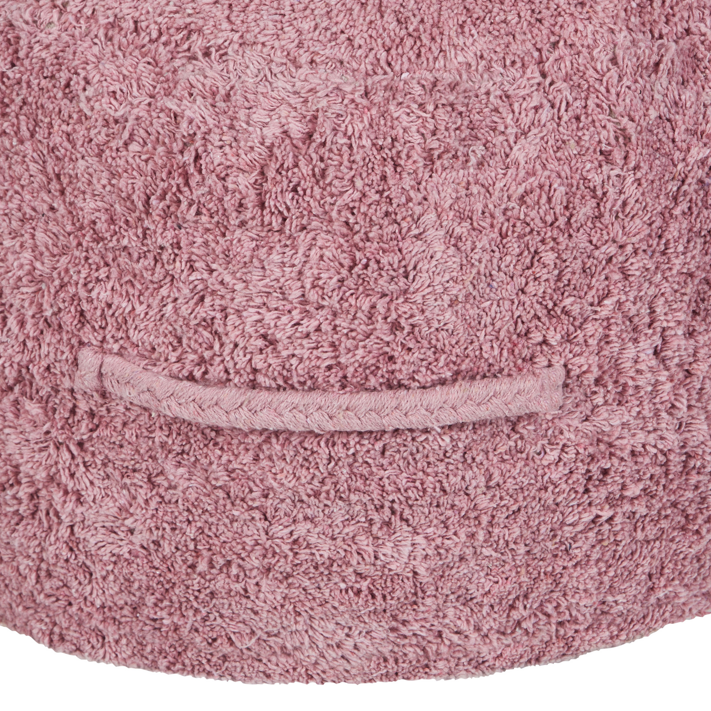 Handmade Pink Cotton Pouffe 50 x 35cm Shaggy Boho Modern Seat