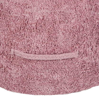 Handmade Pink Cotton Pouffe 50 x 35cm Shaggy Boho Modern Seat