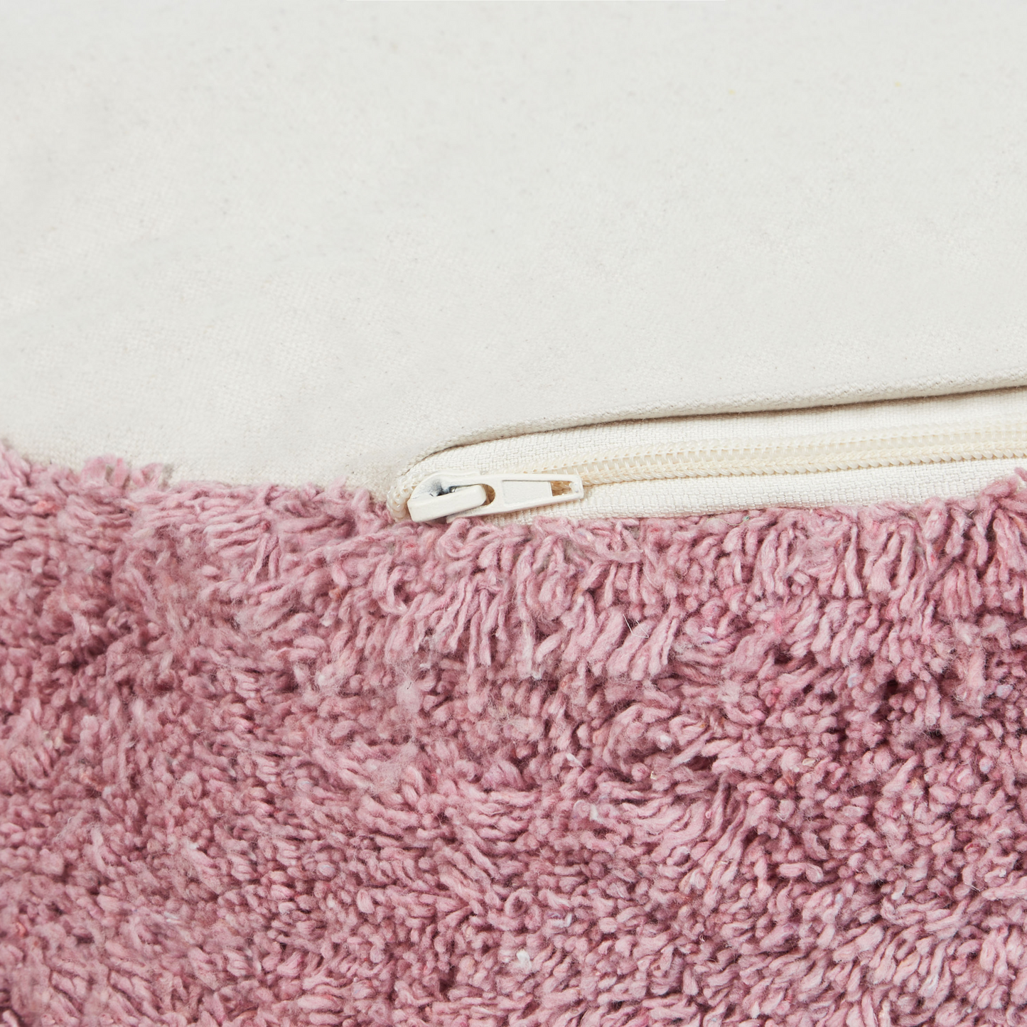 Handmade Pink Cotton Pouffe 50 x 35cm Shaggy Boho Modern Seat