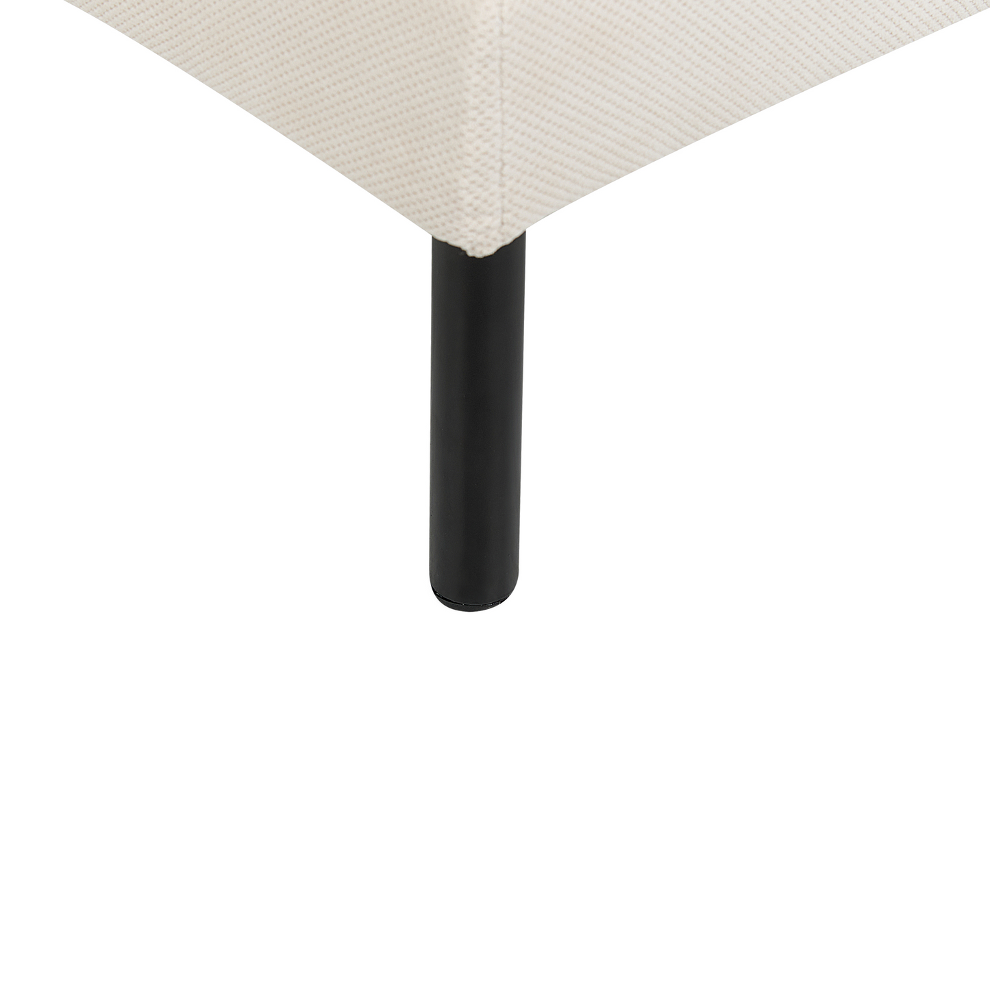 Pillow-Top Ottoman Beige Fabric Footstool With Metal Legs Glamour Style