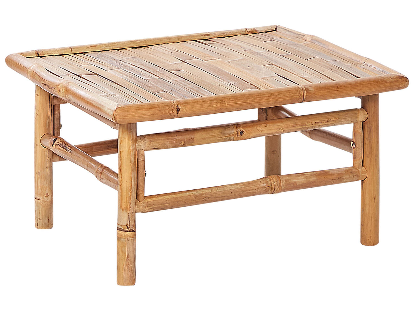 Bamboo Coffee Table 64 x 55cm Rectangular Outdoor Rustic