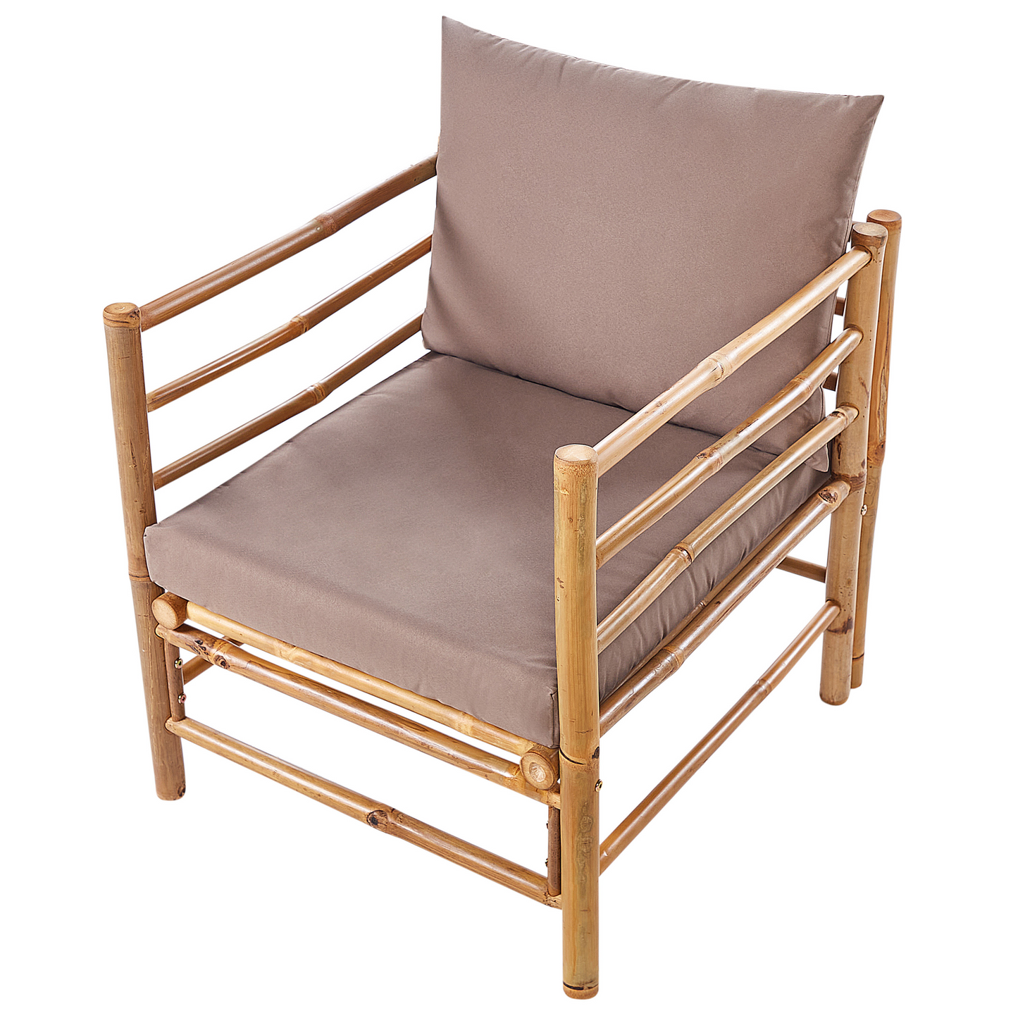 Garden Modular Boho Outdoor Sofa Set With Taupe Bamboo Cushions