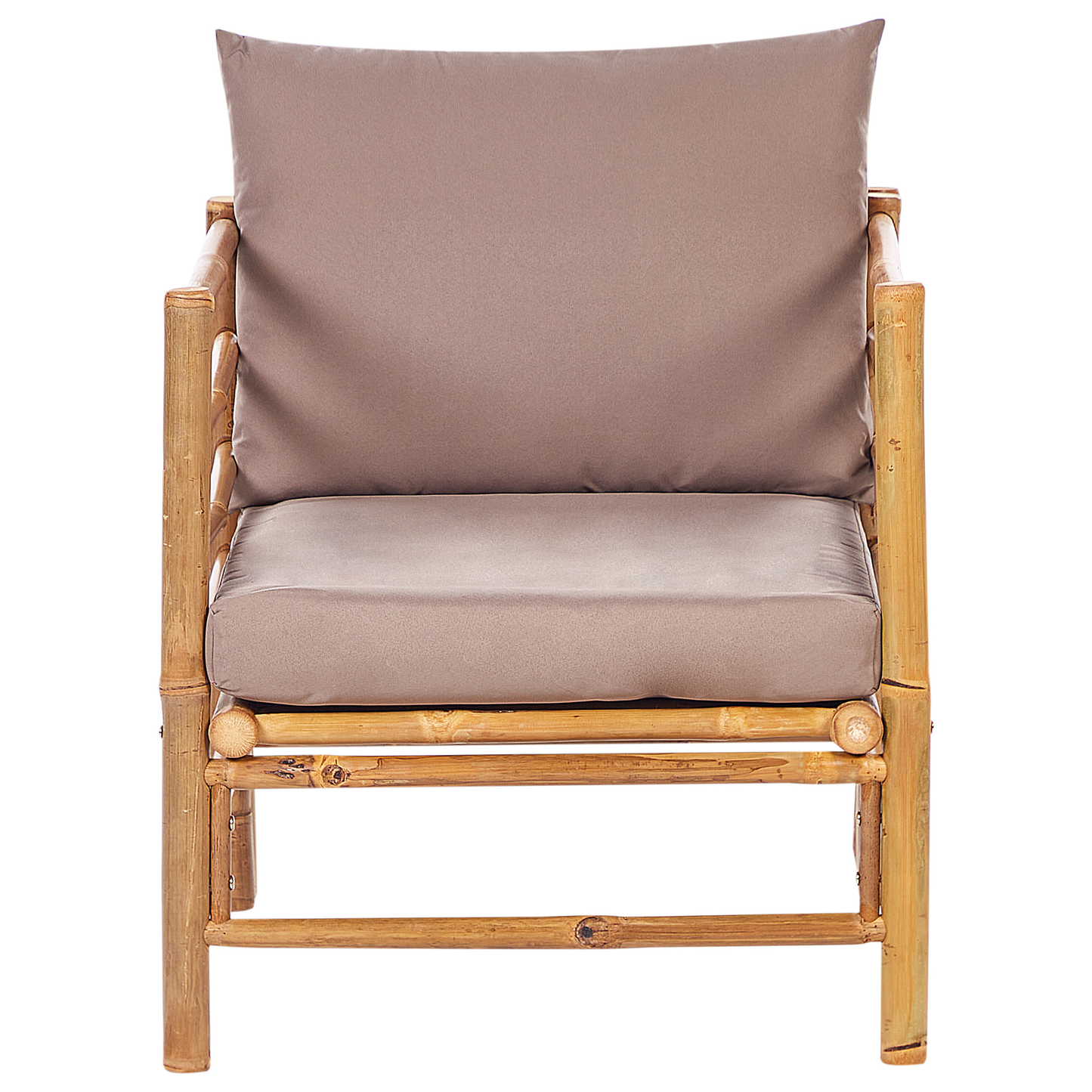 Garden Modular 4-Seater Taupe Bamboo Cushions Sofa Set