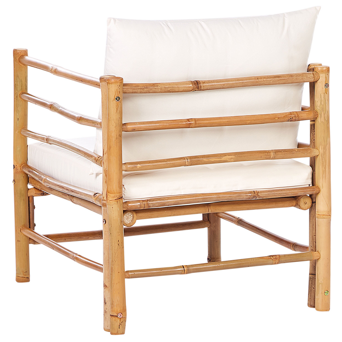 Armchair Light Bamboo Wood With Removable Cushions