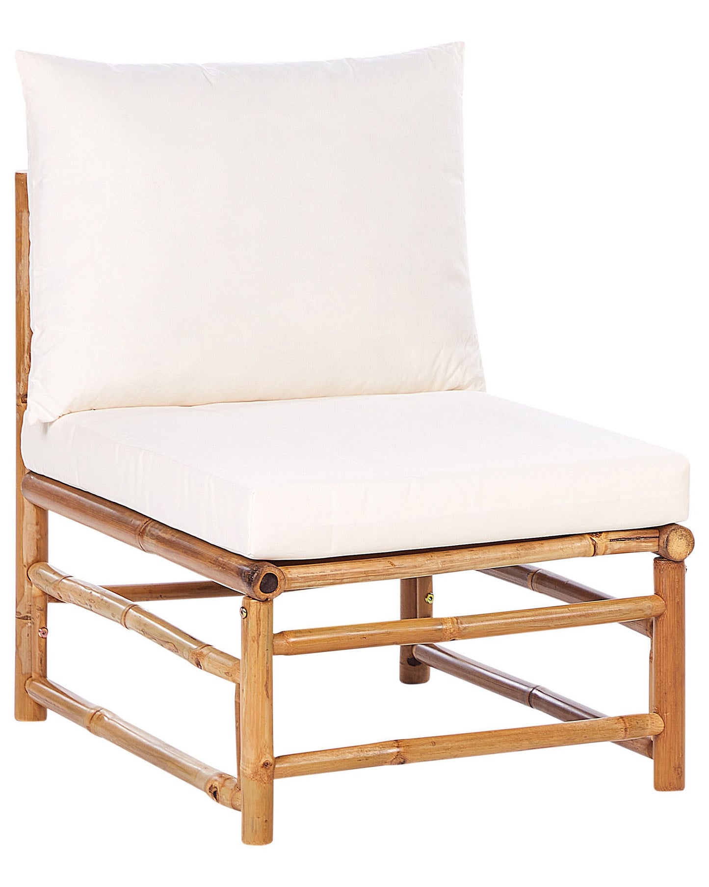 1 Seat Modular Chair Off White Bamboo Polyester Fabric