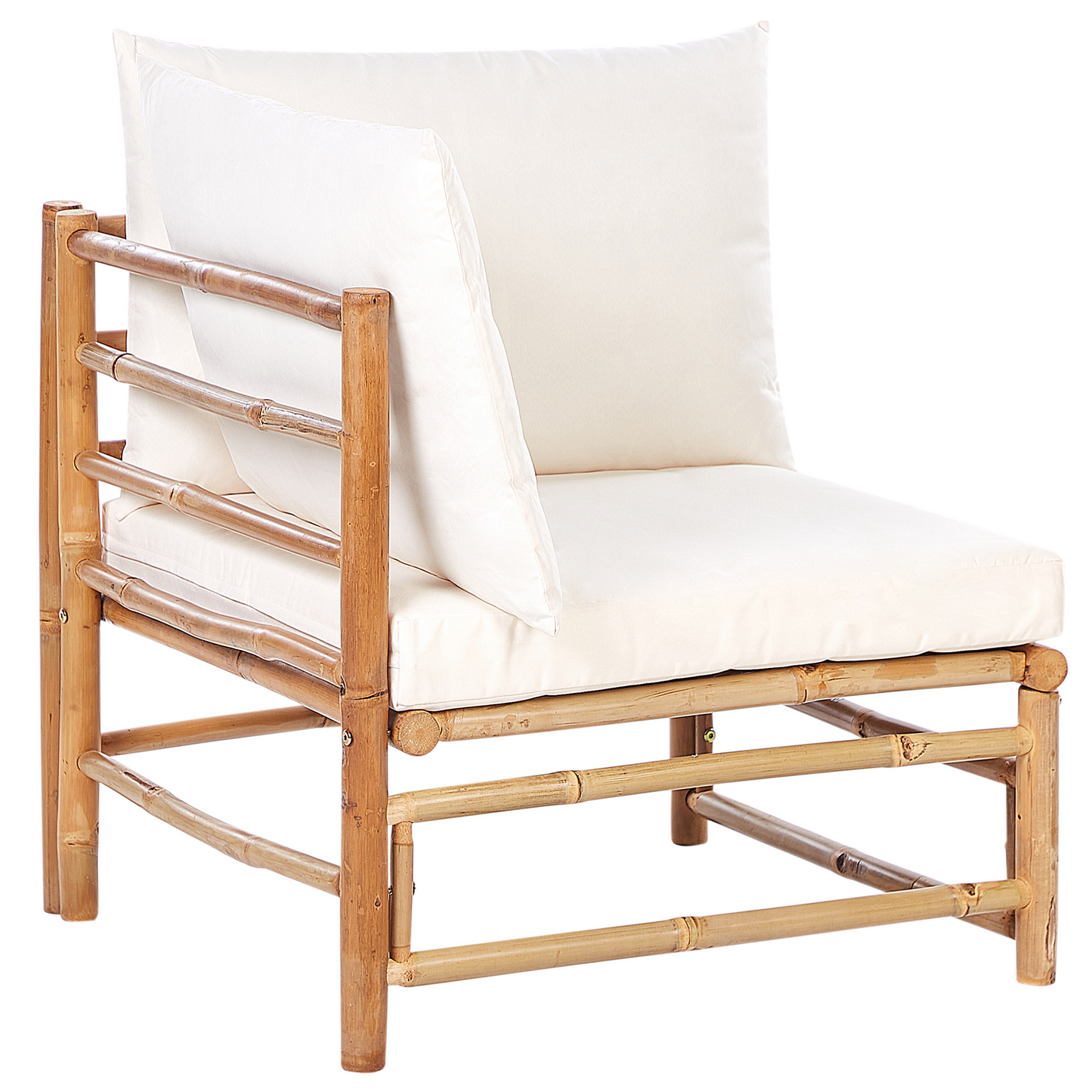 Modular Sofa Set Off-White Bamboo Cushions 4-Piece