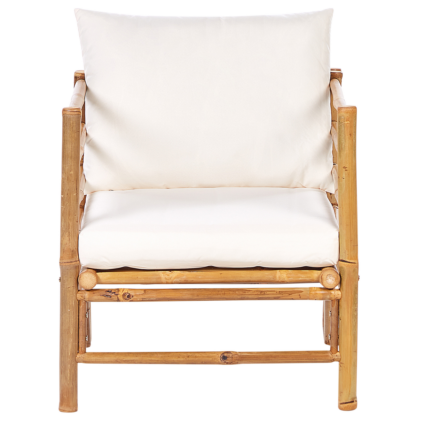 Modular Sofa Set Off-White Bamboo Cushions 4-Piece