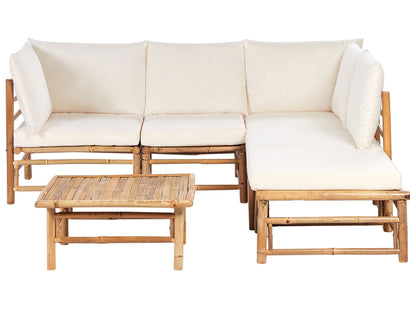 Modular Sofa Set Off White Cushions 5 Seater Coffee Table