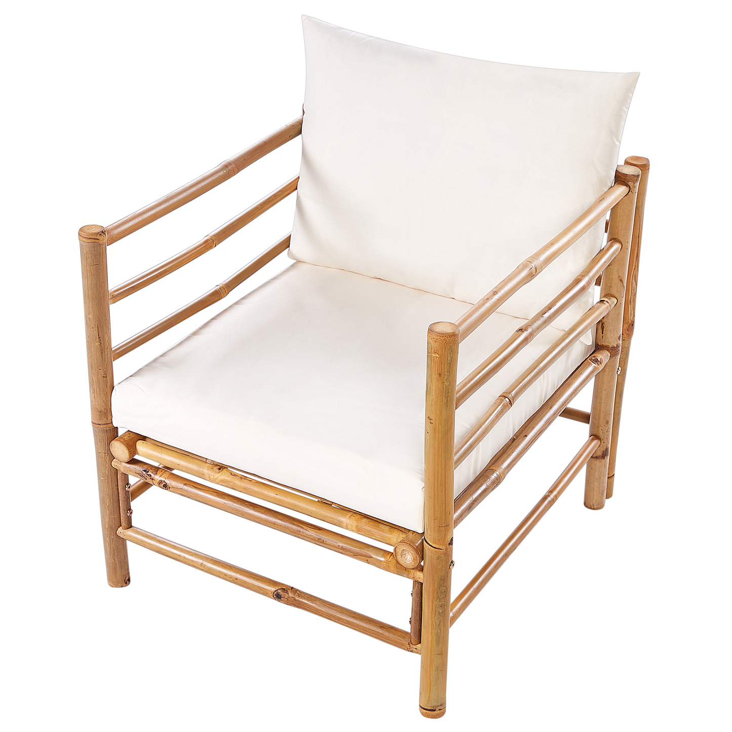 Garden Luxe Outdoor Modular Sofa Set Off White Bamboo Cushions