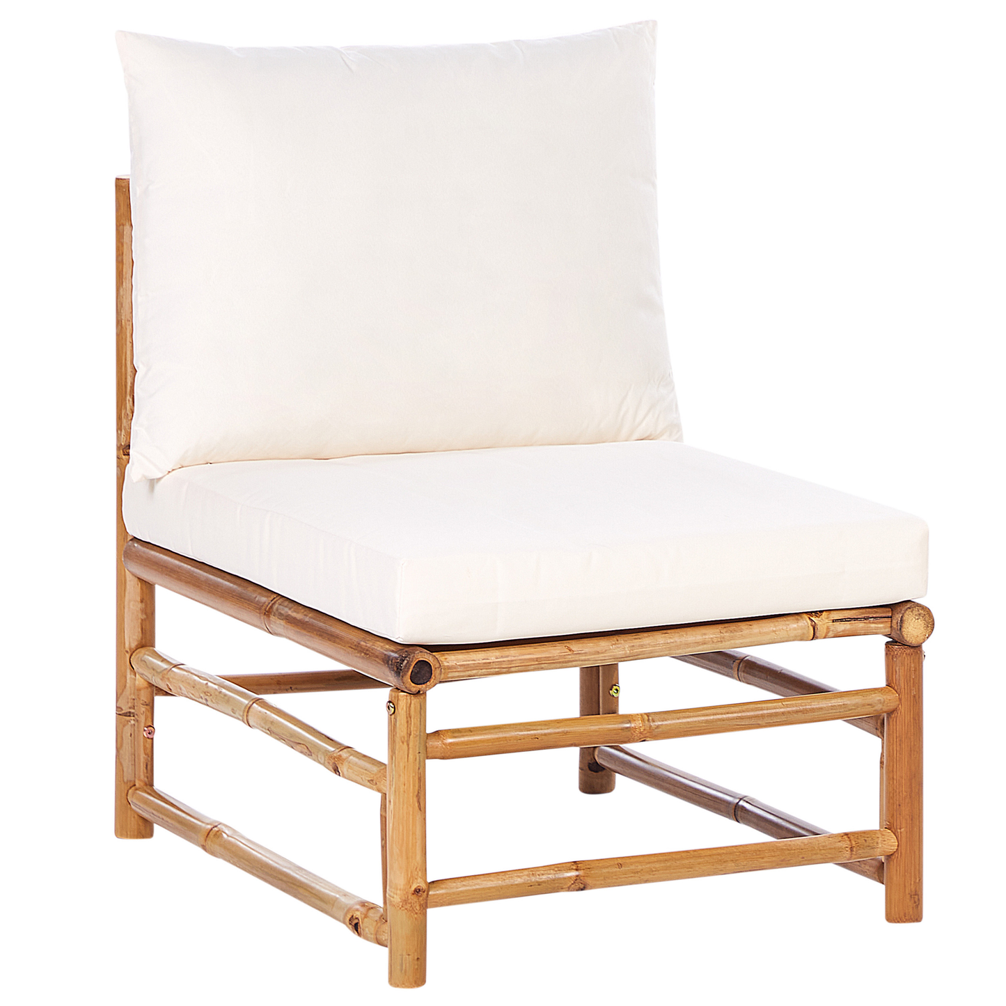 Garden Luxe Outdoor Modular Sofa Set Off White Bamboo Cushions