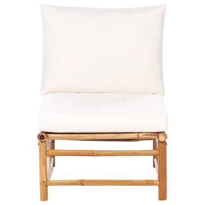 Garden Luxe Outdoor Modular Sofa Set Off White Bamboo Cushions