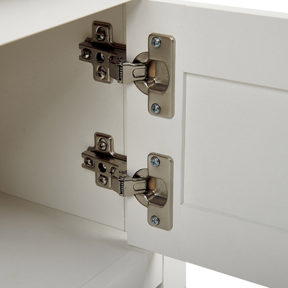 NordicLine TV Stand White And Light Brown MDF 140 cm With Cable Hole