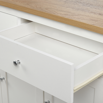 Lumina Sideboard White And Light Brown MDF With 2 Drawers And 3 Doors