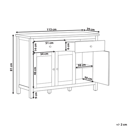 Lumina Sideboard White And Light Brown MDF With 2 Drawers And 3 Doors