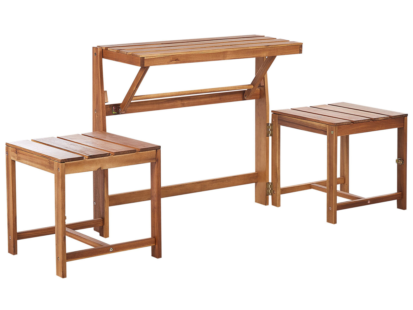 Convertible Garden Bench Bistro Set Folding Outdoor Rustic