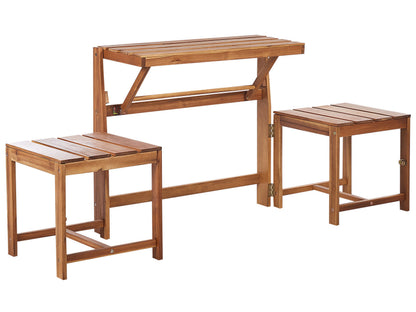 Convertible Garden Bench Bistro Set Folding Outdoor Rustic