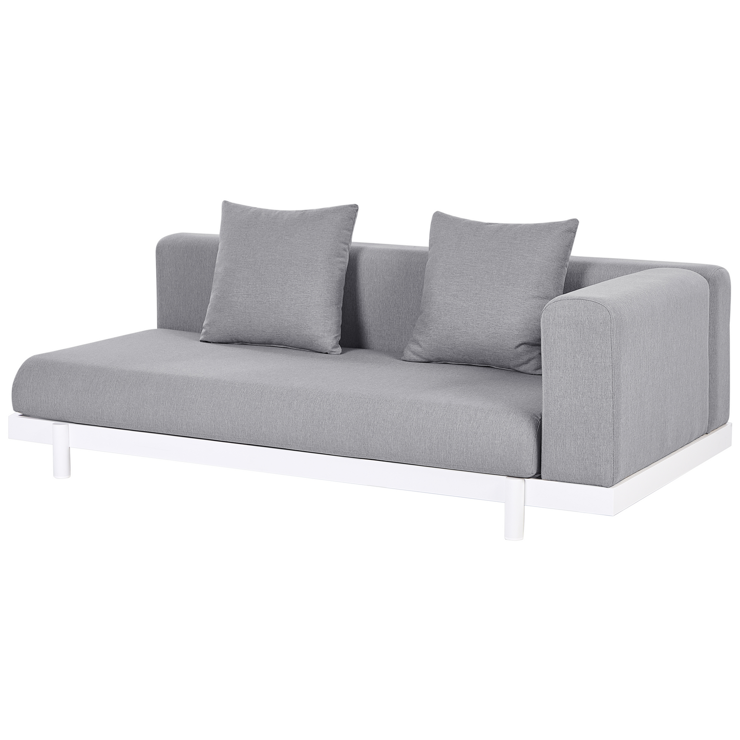 5 Seater Outdoor Sofa Set With Coffee Tables Grey Fabric