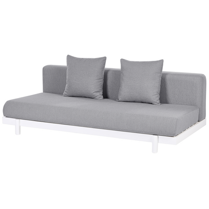 5 Seater Outdoor Sofa Set With Coffee Tables Grey Fabric