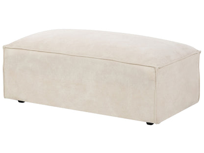 Beige Velvet Ottoman Footstool Minimalist Footrest