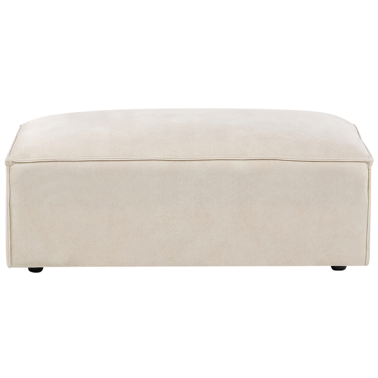Beige Velvet Ottoman Footstool Minimalist Footrest