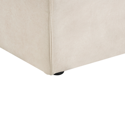 Beige Velvet Ottoman Footstool Minimalist Footrest