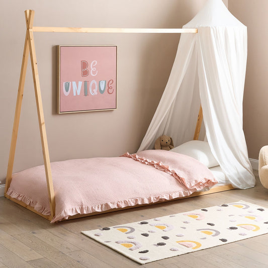 Kids House Bed Light Pine Wood 3ft Single