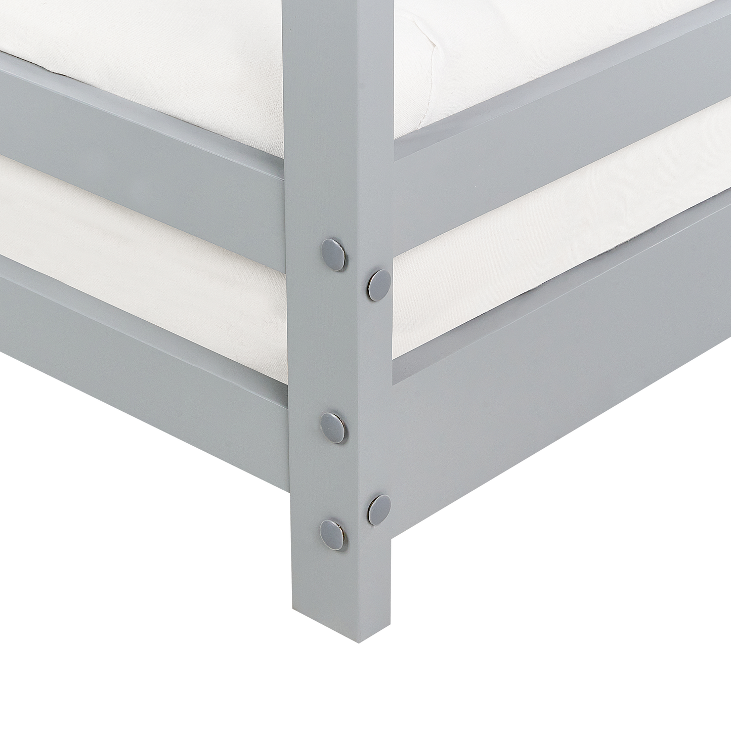 Kids House Bed Grey Pine EU Single 3ft Slatted Base Toddler Nursery