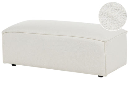Ottoman White Boucle Footstool Minimalist