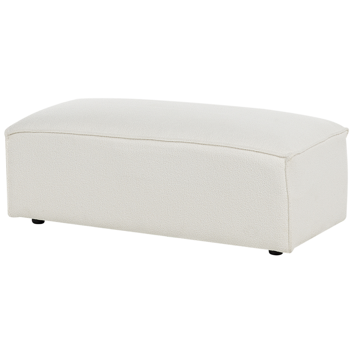 Ottoman White Boucle Footstool Minimalist
