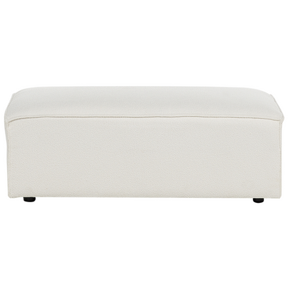 Ottoman White Boucle Footstool Minimalist