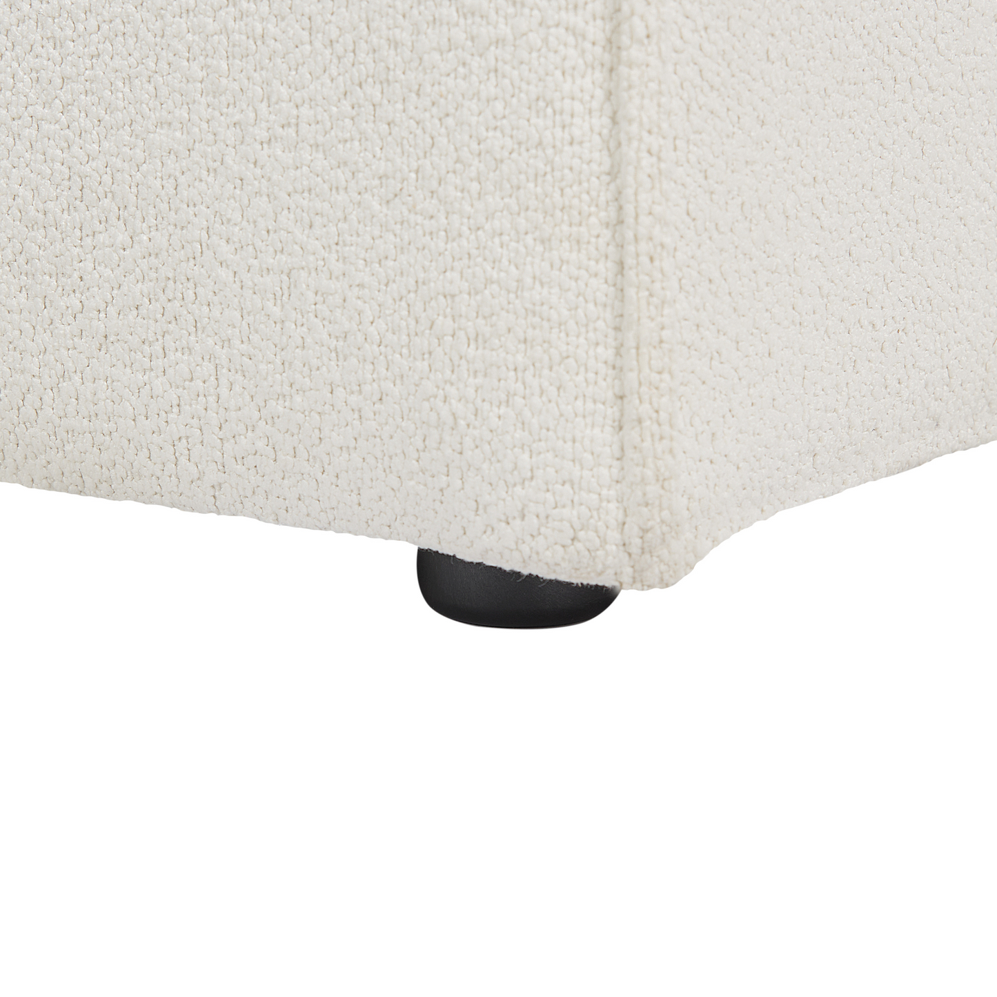 Ottoman White Boucle Footstool Minimalist