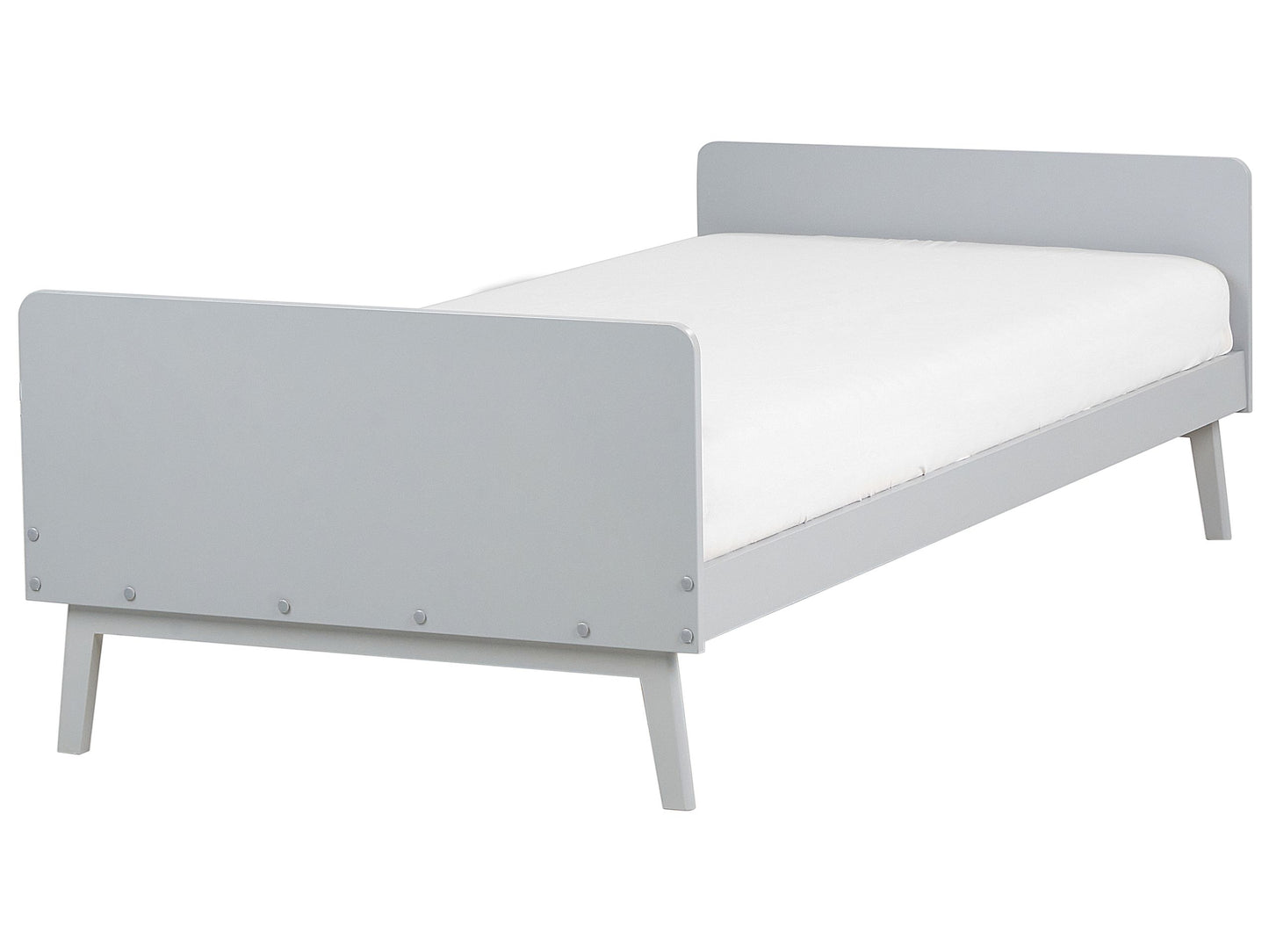 Single Bed Frame Grey Pine 90 x 200cm Slatted Base Modern Scandinavian Bedroom