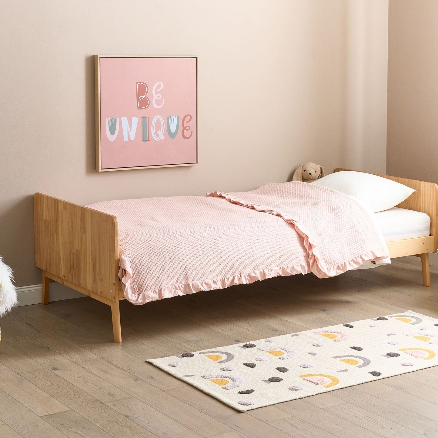 EU Single Bed Frame 90 x 200cm Slatted Base