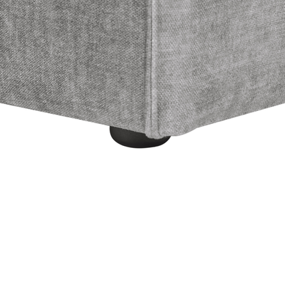 Grey Fabric Ottoman Footrest Soft Foam Cushioned Minimalist