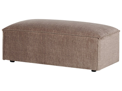 Ottoman Brown Fabric Upholstered Footstool Minimalist Footrest Thick Foam Cushion