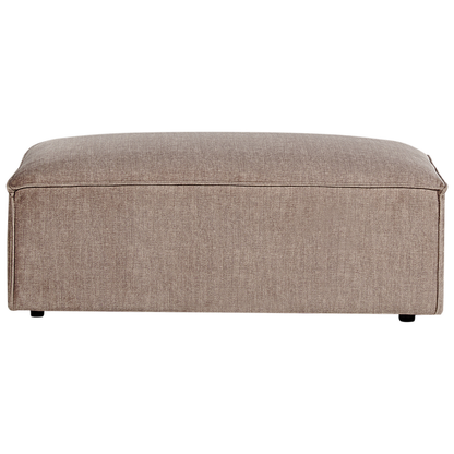 Ottoman Brown Fabric Upholstered Footstool Minimalist Footrest Thick Foam Cushion